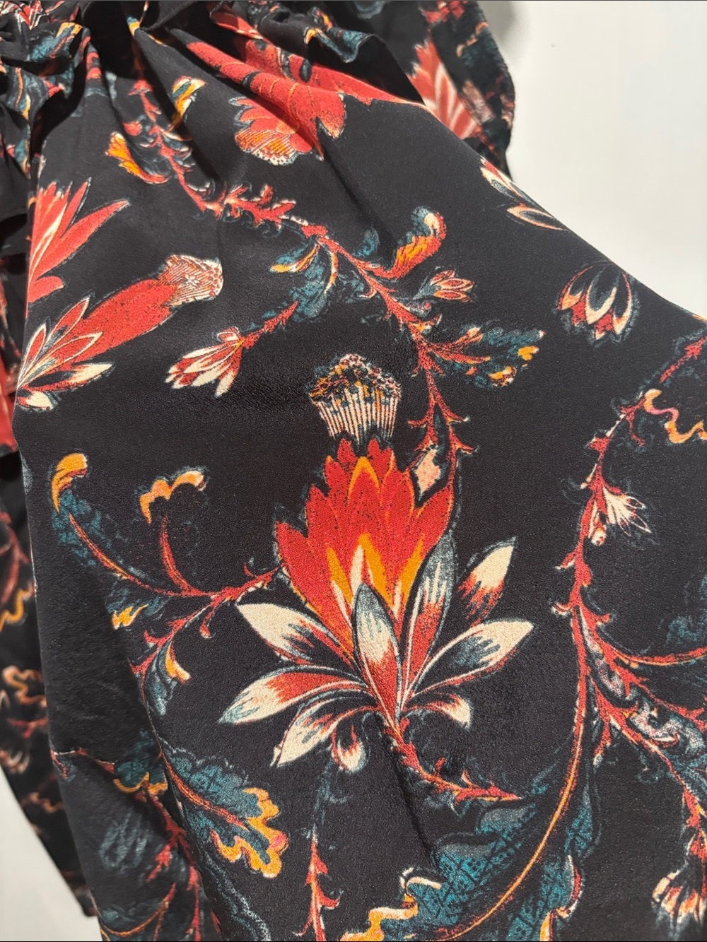 ULLA JOHNSON silk floral ruffle sleeveless blouse - Picture 6 of 6